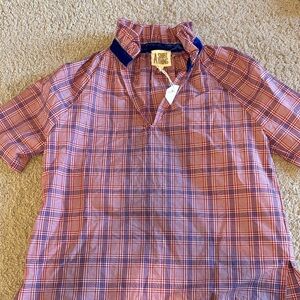 Plaid Button Down Shirt with Blue Accents